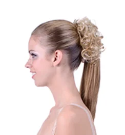 Ponytails with a middle - part for a classic and elegant styleDESIGNER HAIR - SCRUNCH-II