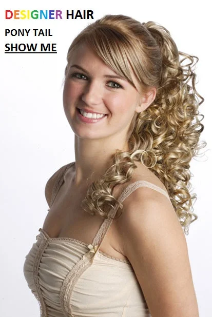 Blonde - colored ponytails for a sun - kissed and trendy lookDESIGNER HAIR - SHOW ME PONYTAIL HAIR