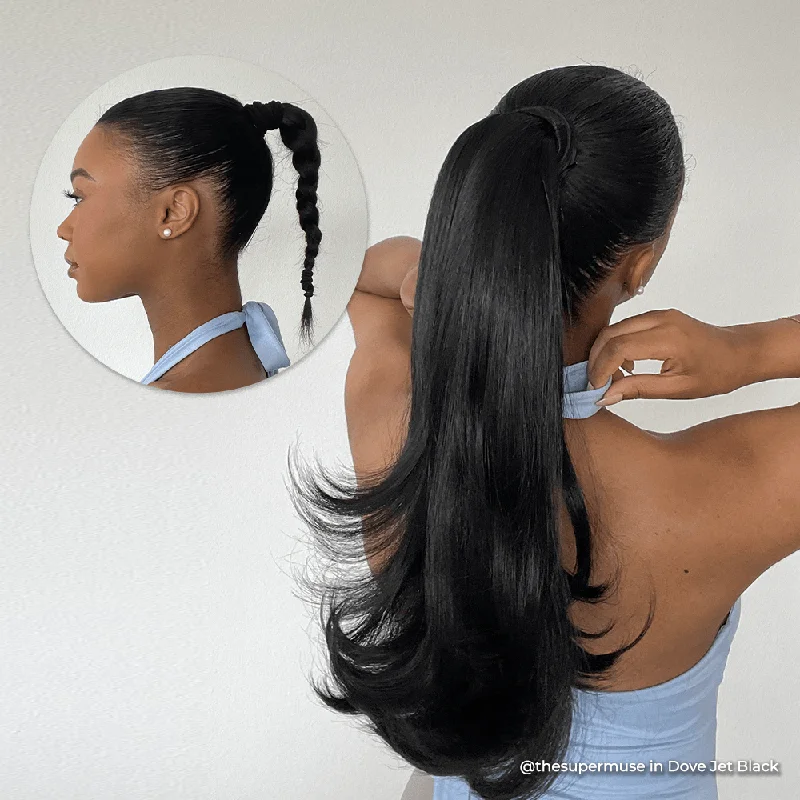 Ponytails made from recycled materials for an eco - friendly optionDove Ponytail Extension