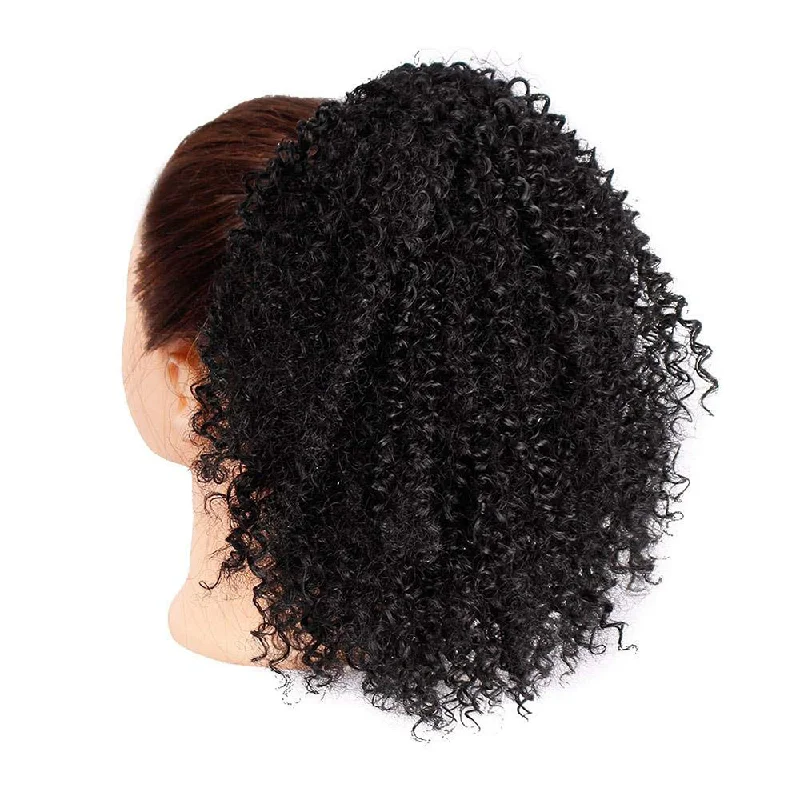 Ponytails for a formal event with a touch of sparkle or beadsDrawstring Ponytail Kinky Curly Brazilian Human Hair