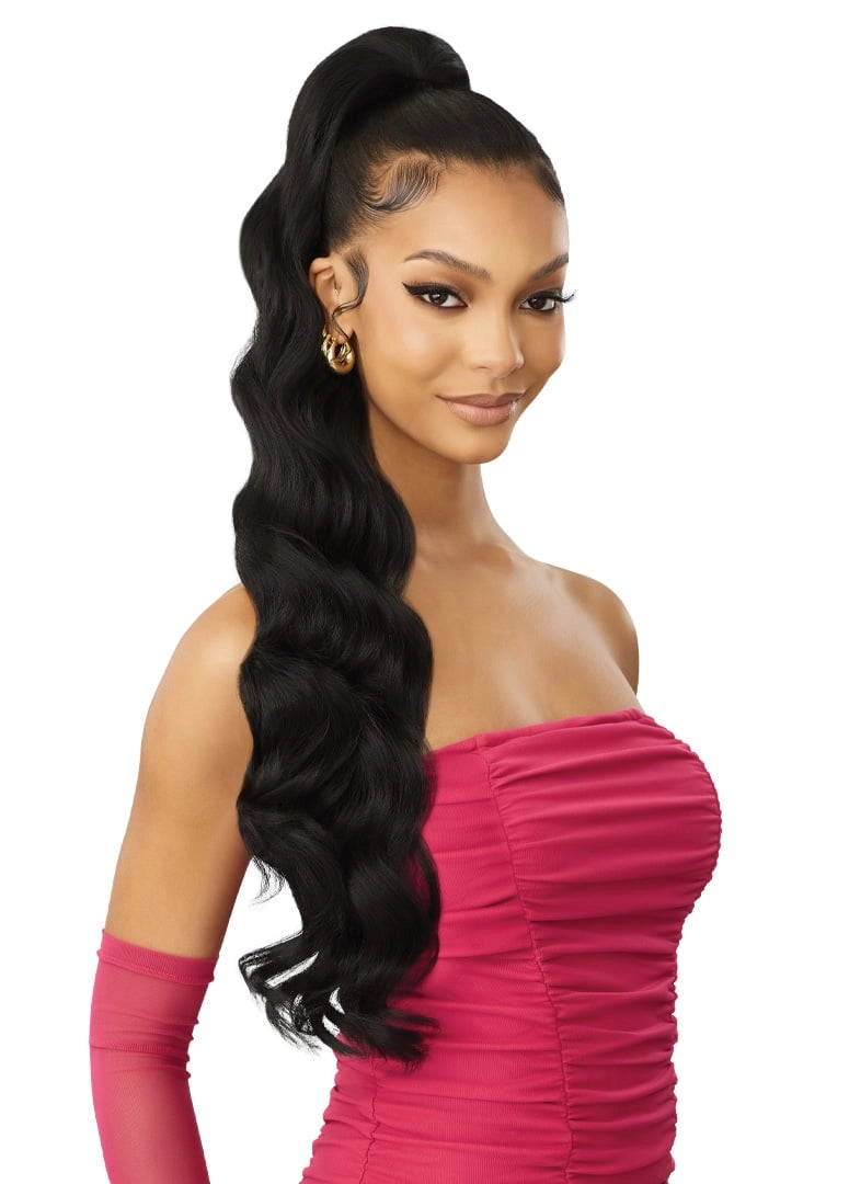 Ponytails with a side - swept bang for a flattering and stylish lookDrawstring Ponytail Lyla