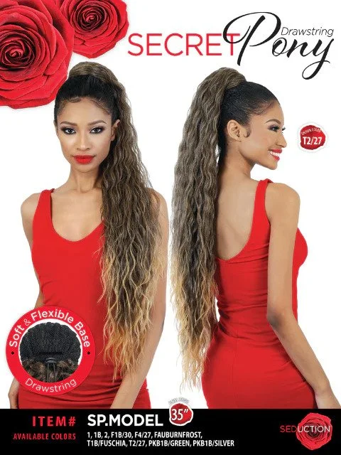 Straight ponytails with a sleek finish for a modern and polished lookDrawstring Ponytail - SP Model