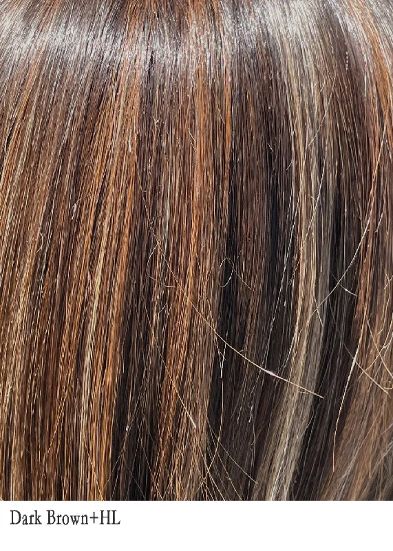 DARK BROWN+HL | 6/27/14 | Unrooted dark brown, strawberry light auburn and soft cunky medium and dark blonde highlights