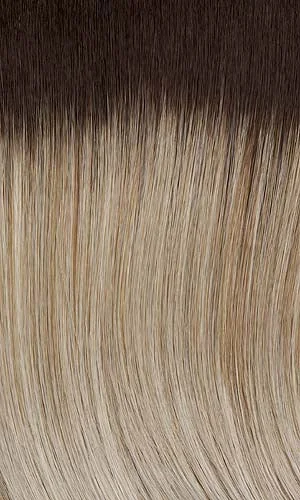 SUNFLOWER-Light ash blonde with platinum blonde highlight s and medium brown roots