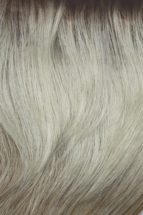 Creamy Dolce | Medium brown roots with platinum blonde top and honey blonde mix underneath