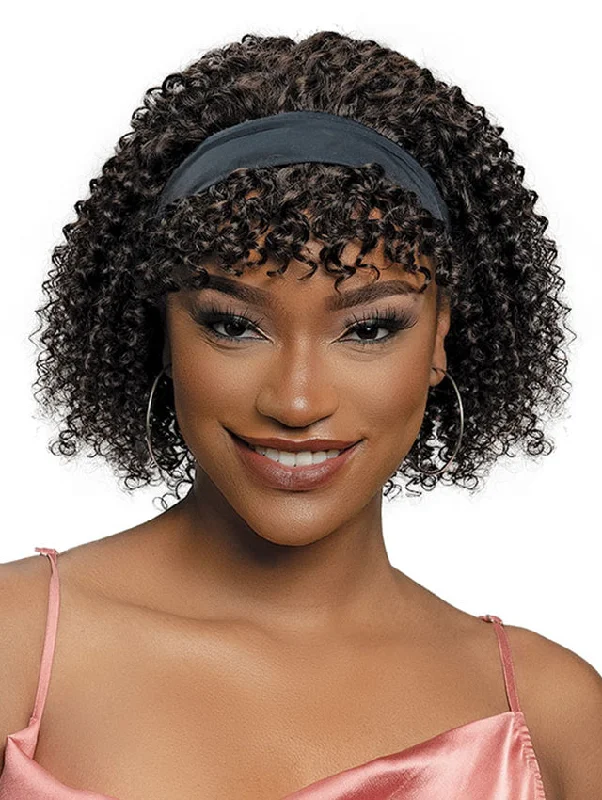 Short wig with a geometric pattern for a unique and fashion - forward designJanet Collection 100% Human Hair Crescent Band Wig - AMANDA