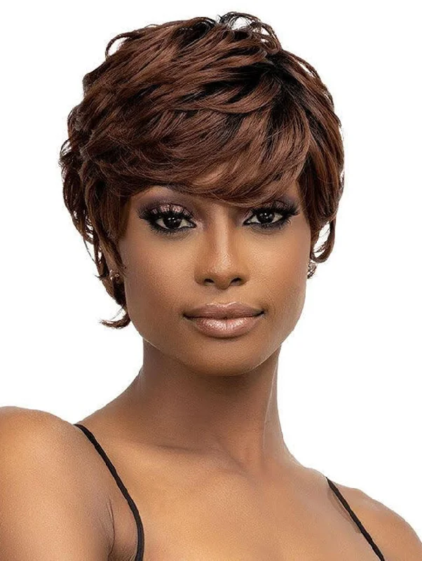 Lace - front short wig for a seamless and realistic hairlineJanet Collection MyBelle Premium Synthetic Wig - ASPEN