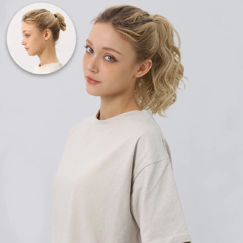 Ponytails with a natural - looking scalp for a more realistic appearanceJuvaBun Claw Clip Beach Waves Ponytail Extension 10''