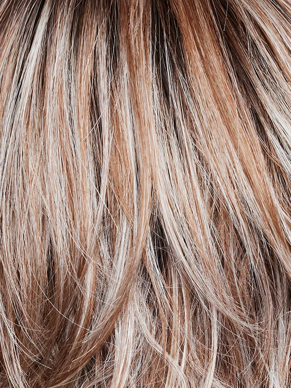 Melted Cinnamon | Medium-brown root tone melts into the cinnamon blond base color. Topped off with icy blond ends.