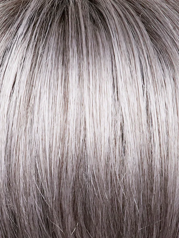 Silver Stone R | Rooted Silver Medium Brown blend that transitions to more Silver then Medium Brown then to Silver Bangs