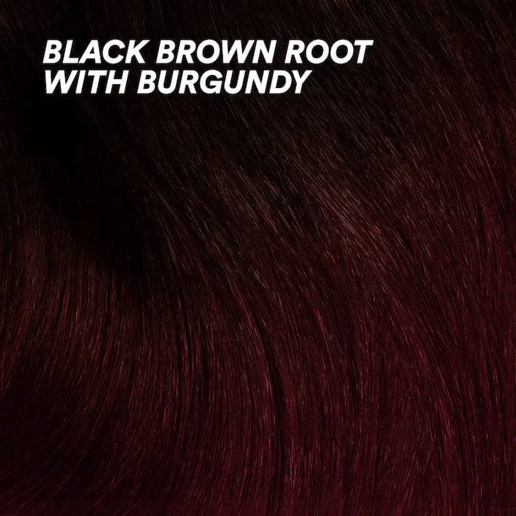 Black Brown Root with Burgundy