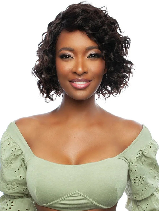 Short wig with a wavy texture for a beachy and relaxed lookMane Concept Trill 11A 100% Unprocessed Human Hair Full Wig - TR1182 SOFT WAVE 10"