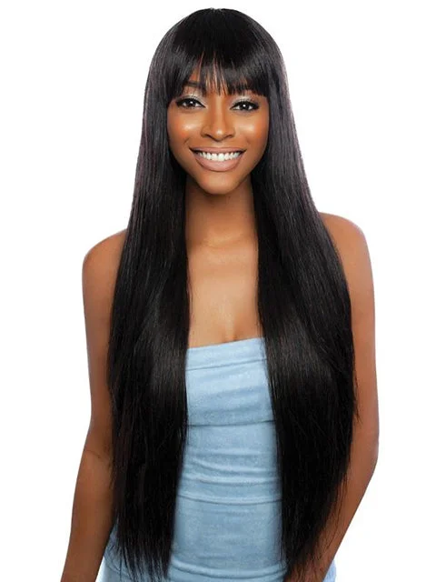 Short wig in a fiery red color for a vibrant appearanceMane Concept Trill 11A Virgin Remy Human Hair Full Wig - STRAIGHT FULL BANG 32 (TRM111)