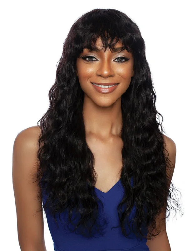 Petite short wig designed for a more delicate frameMane Concept Trill 11A Wet N Wavy LOOSE DEEP Full Bang Wig 24 (TRMW105)