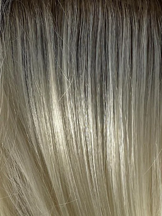 SEASHELL-BLONDE-R | Cool White Blonde and Creamy White Tones with Soft Brown Roots