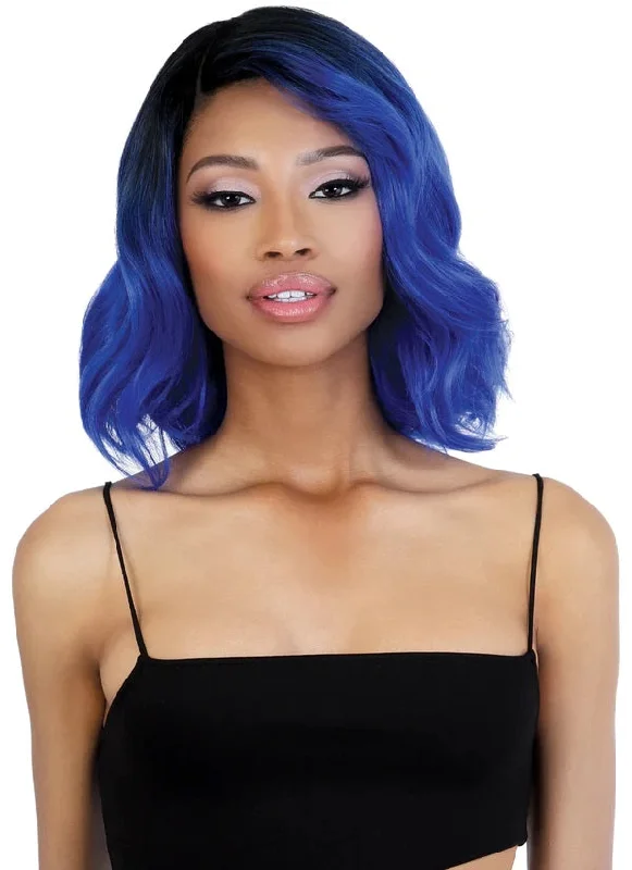 Short wig with a geometric pattern for a unique and fashion - forward designMotown Tress Premium Collection Day Glow Wig - RIRI