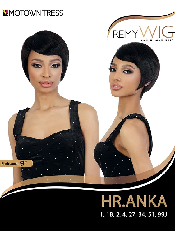 Synthetic short wig with a natural - looking shineMotown Tress Remy Human Hair Wig - HR.ANKA