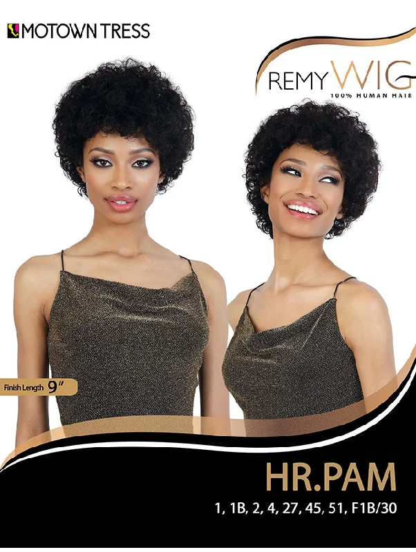 Short wig with a pixie cut for a bold and edgy lookMotown Tress Remy Human Hair Wig - HR.PAM