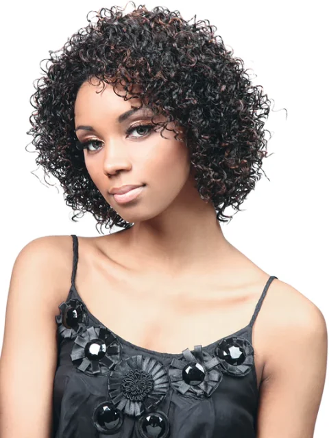 Lace - front short wig for a seamless and realistic hairlineMotown Tress Synthetic Flex Wig - FXLB-206