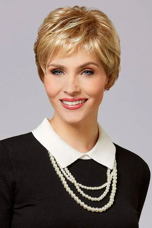 Short wig made from high - quality human hair for a luxurious feelBecky <br>Synthetic Monofilament Wig