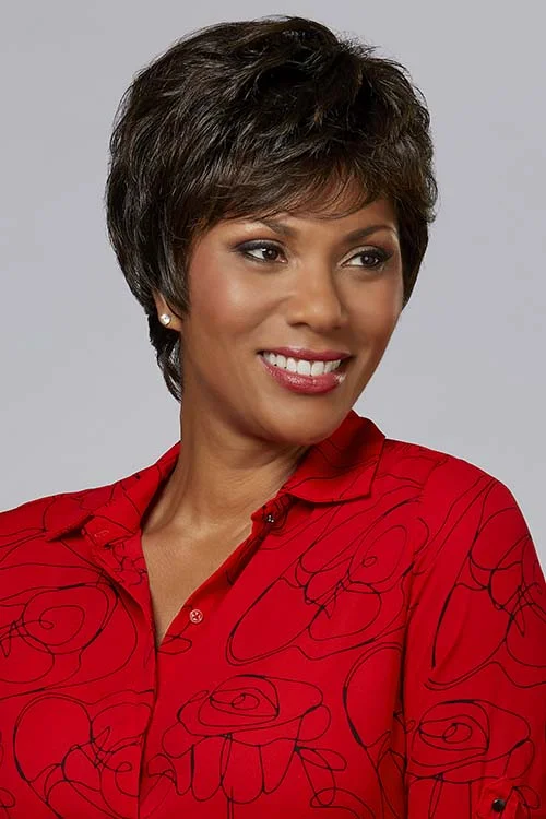 Short wig with a pre - plucked hairline for a more natural lookCharlotte <br>Synthetic Monofilament with Lace Front Wig