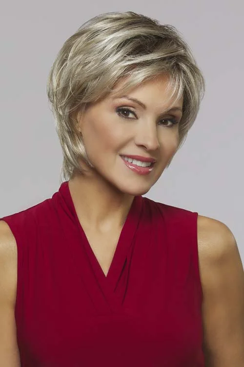 Short wig with a wavy texture for a beachy and relaxed lookMichele <br>Synthetic Monofilament with Lace Front Wig