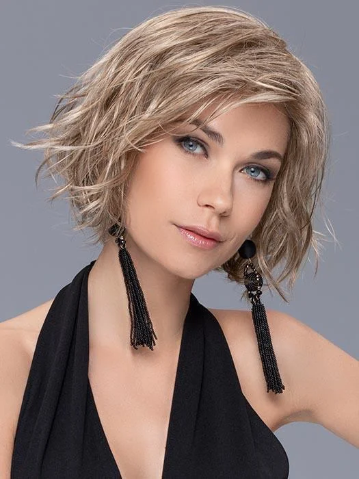 Short wig with a side - swept bang for a sophisticated and flattering styleNight | Synthetic Lace Front (Mono Crown) Wig by Ellen Wille