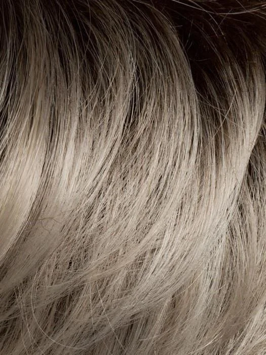 LIGHT-CHAMPAGNE-ROOTED | Platinum Blonde, Light Golden Blonde, Light Ash Blonde blend and Dark Roots