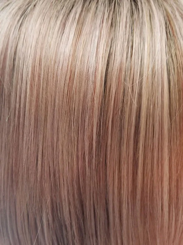 Watermelon-R | Rich pastel pink base with subtle soft reddish tone + soft dark brown root