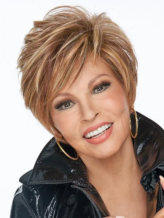 Short wig with auburn highlights for a warm and rich colorOn Your Game | Heat Friendly Synthetic Lace Front Wig by Raquel Welch