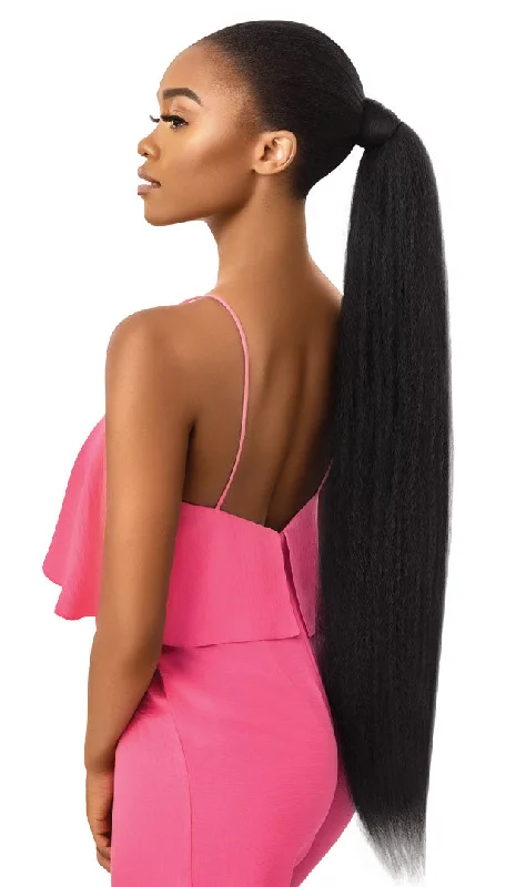 Synthetic ponytails with heat - resistant fibers for easy stylingOutre Jumbo Kinky straight ponytail 30"