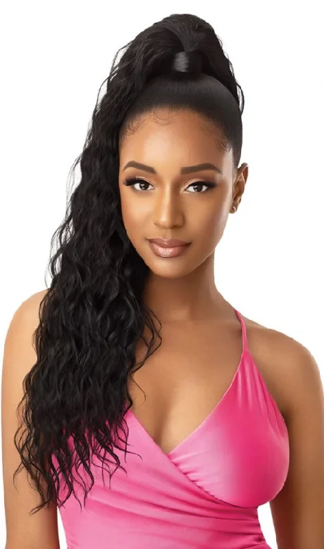 Braided ponytails with intricate patterns for an ethnic - inspired lookOutre Natural wave ponytail 24"