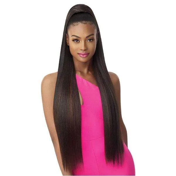 Straight ponytails with a sleek finish for a modern and polished lookOutre Pretty Quick Synthetic Drawstring Ponytail - NADIRAH 32"