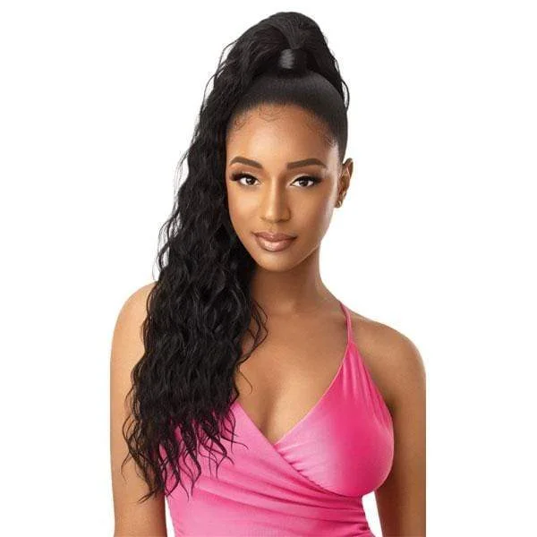 Black - colored ponytails for a classic and timeless appearanceOutre Pretty Quick Synthetic Wrap Ponytail - NATURAL WAVE 24"