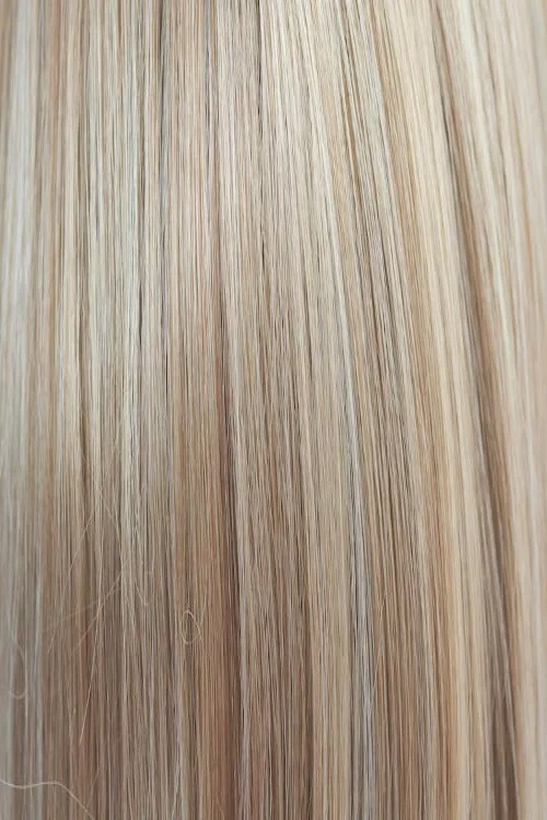 Champagne Blush | Creamy White Blonde base that transitions to Strawberry Blonde with Light Auburn highlights