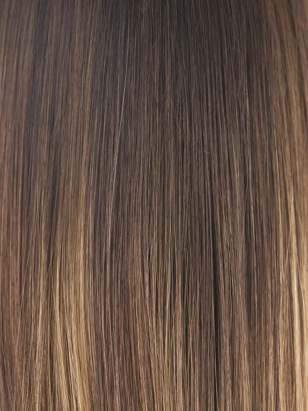 Marble Brown-LR | Light Brown blended with Dark Blonde Highlights and Longer Medium Brown Rooting