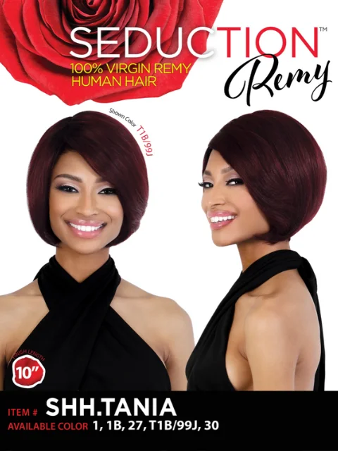 Synthetic short wig with a natural - looking shineSeduction 100% Virgin Remy Human Hair Wig - SHH.TANIA