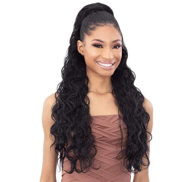 Black - colored ponytails for a classic and timeless appearanceShake-N-Go Organique Mastermix Synthetic Pony Pro Ponytail - KING WAVE 28"