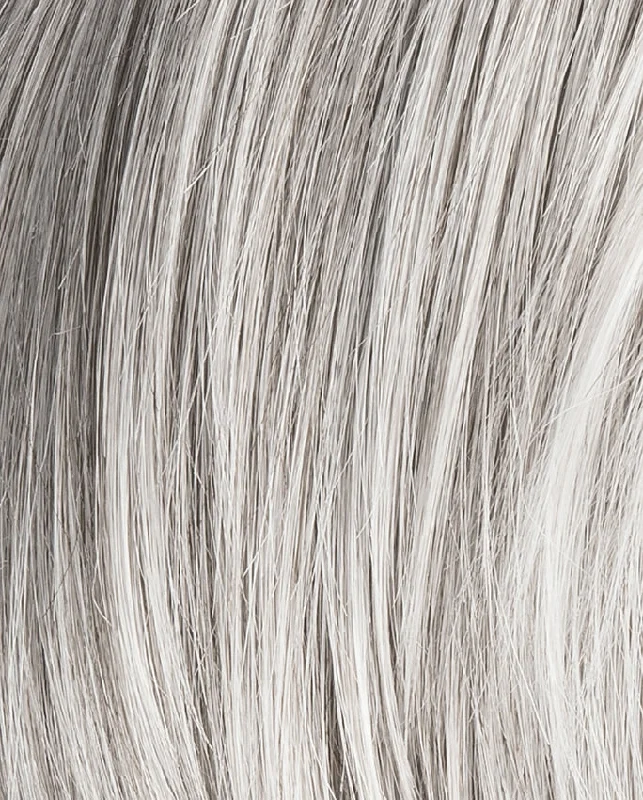 Snow Rooted | Pure Silver White with 10% Medium Brown & Silver White with 5% Light Brown blend with a dark root