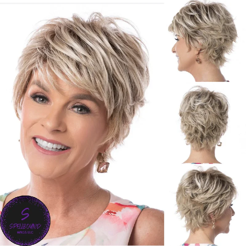 Synthetic short wig with a natural - looking shineAnytime Wig - Shadow Shade Wigs Collection by Toni Brattin