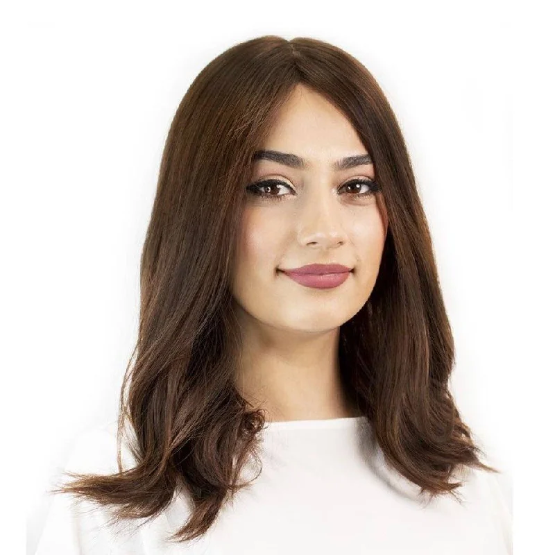 Medium - length wig with a heat - resistant formula for easy styling at home18" Princess Silk Top Wig Auburn