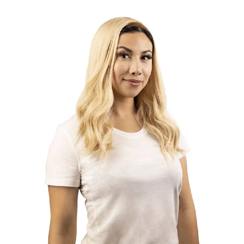 Adjustable - cap medium - length wig for a comfortable fit20" 3/4 Bandfall Wig Platinum Blonde