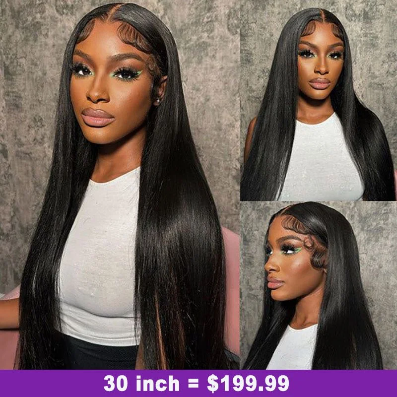 Long - length wig with a curly texture for a bold and stylish choiceAlibonnie Wear&Go 5x5 Transparent Lace Long Wig 30 inch 34 inch Human Hair Wigs With Bleached Knots& Pre Cut