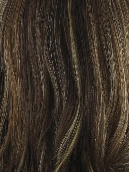 ALMOND ROCKA R | Dark Golden Brown base color with Strawberry Blonde and Bright Cooper evenly blended highlights