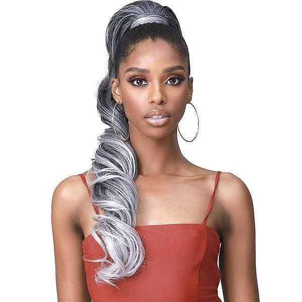 High - volume ponytails for a bold and glamorous appearanceBobbi Boss Miss Origin Tress Up Human Hair Blend Ponytail - MOD025 LOOSE CURL 28"