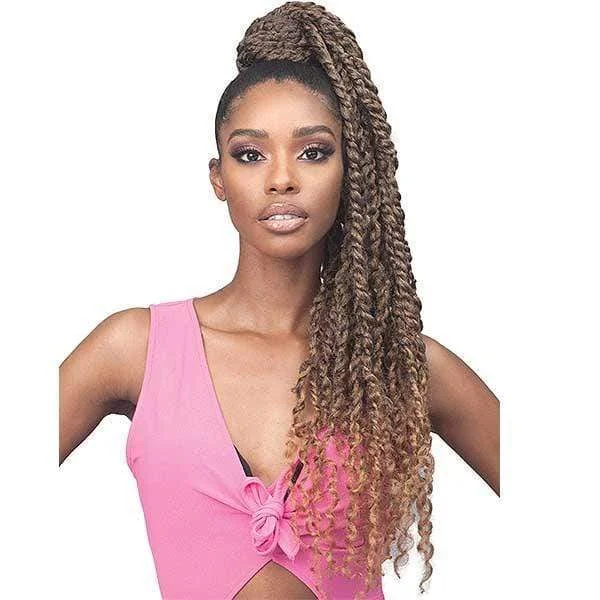 Braided ponytails with intricate patterns for an ethnic - inspired lookBobbi Boss Synthetic Speedy Updo Drawstring Ponytail - SPUP43 SPRING TWIST