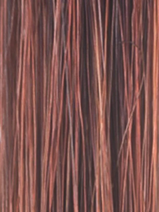 CRIMSON-LR | LR collection. The root has a deep burgundy tone that gradually shifts into a lighter coppery tone. The lightest points fall around the face. This color is suitable for anyone who desires a multidimensional jewel toned