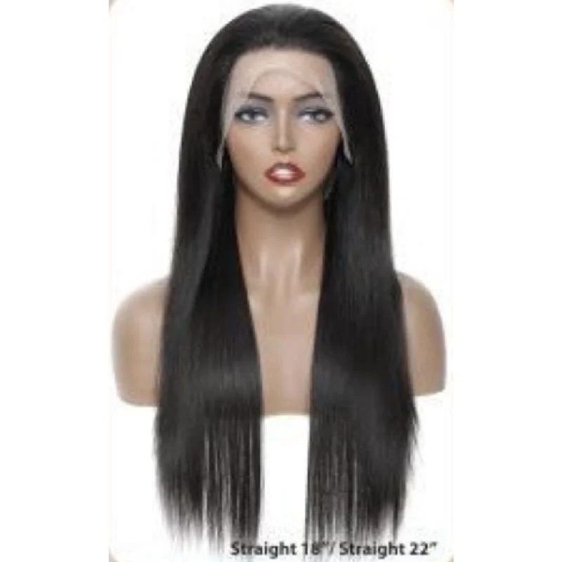 Long - length wig with a honey - blonde color for a warm and sunny appearanceEi 100% Brazilian Human Hair 13x4 Swiss Lace Frontal Wig Straight 22" Natural Colour