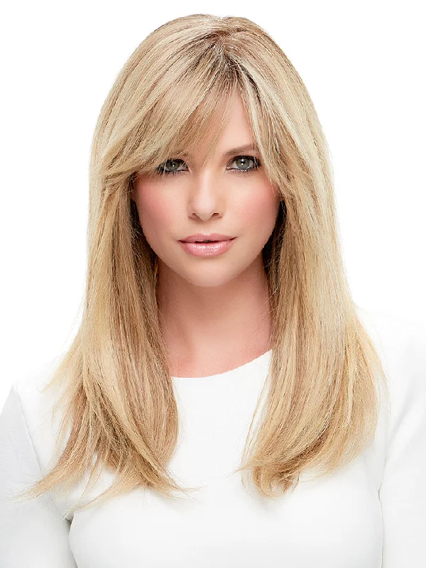 Long - length wig with a curly fringe for a playful and youthful vibeLea Exclusive : Remy Human Hair Wig