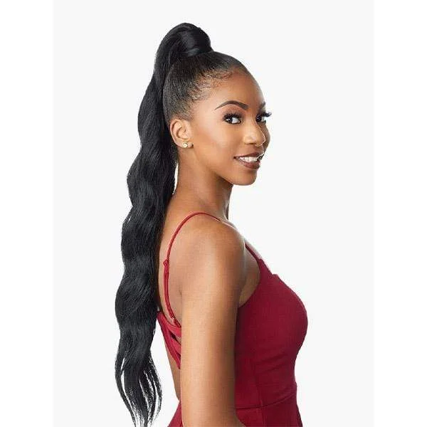 Ponytails with a middle - part for a classic and elegant styleSensationnel Synthetic Ponytail Instant Pony Wrap - LOOSE WAVE 30"